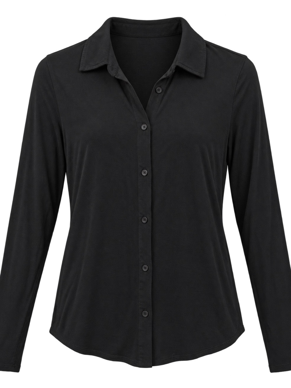 Reitmans Black Long-Sleeve Button-Down Shirt